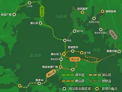 7公里,绿道串联起磨山,听涛,落雁3个景区,将打造湖中道,湖山道,磨山道